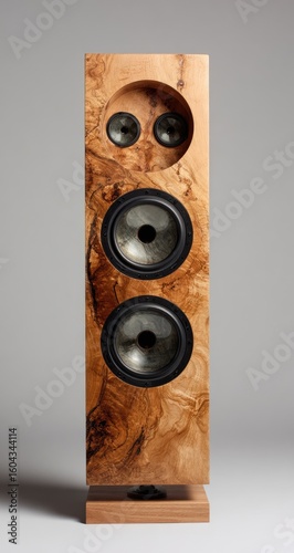 Wooden speaker enclosure, three drivers
