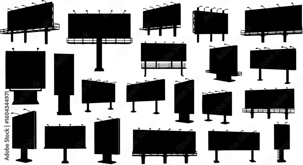 Fototapeta premium blank billboard isolated silhouette 