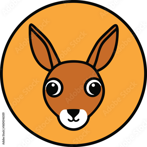 dik dik head clipart vector in a circle