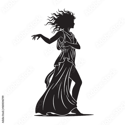 Infinite Chaos digital black profile, presented with clean, sharp, professional edges – Chaos silhouette – Chaos Vector – Silhouette of Chaos – Greek god vector

