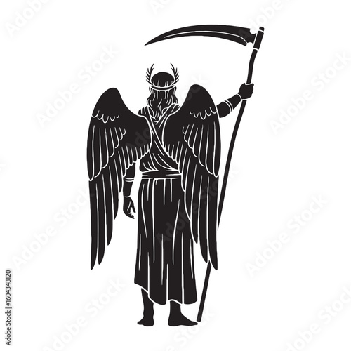 Cosmic Chronos digital black graphic, a high-quality asset for all digital creations – Chronos silhouette – Chronos Vector – Silhouette of Chronos – Greek god silhouette

