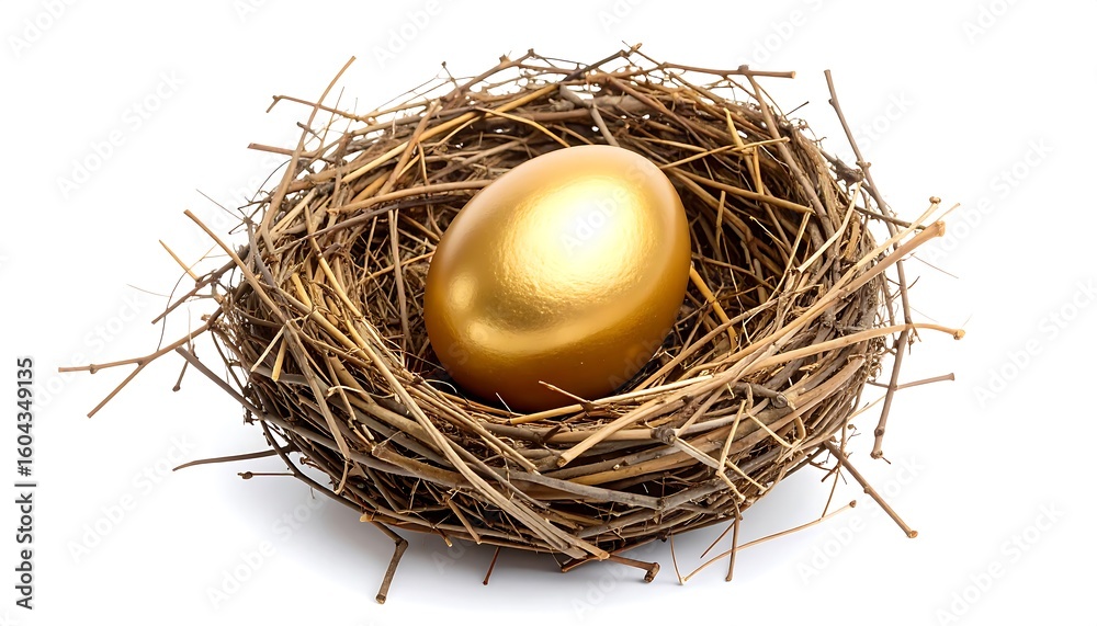 Golden egg in a bird's nest Golden egg in a bird's nest