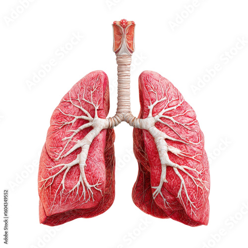 Human lungs illustration on transparent Background