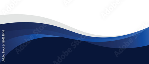 abstract modern blue gradient wave with copy space business template horizontal background