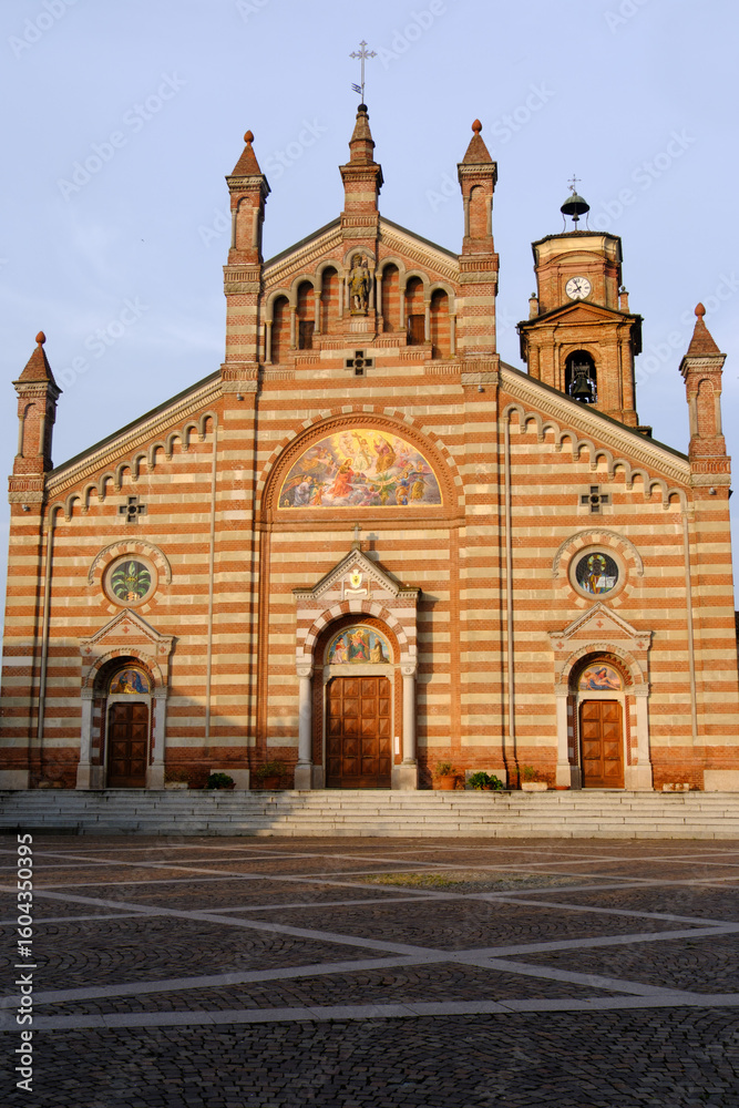 Obraz premium Facade of the historic San Dalmazio church at Quargnento, Alessandria, Italy