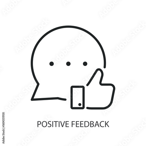 Positive feedback thin line vector icons.