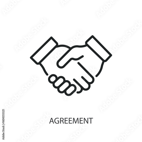 Agreement thin line vector icons.