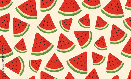 illustration of watermelon fruits seamless pattern design background decoration