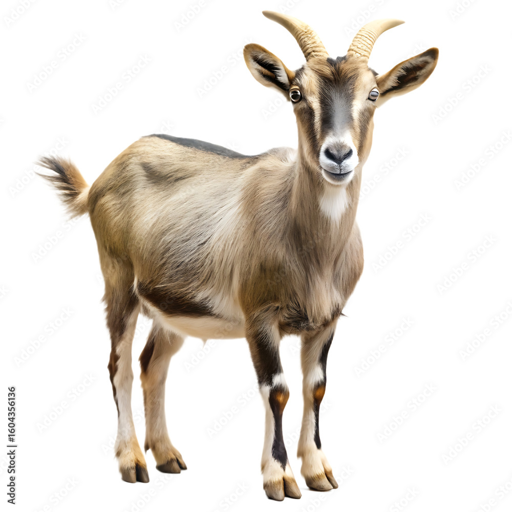 Fototapeta premium Domestic Goat Isolated on White Background