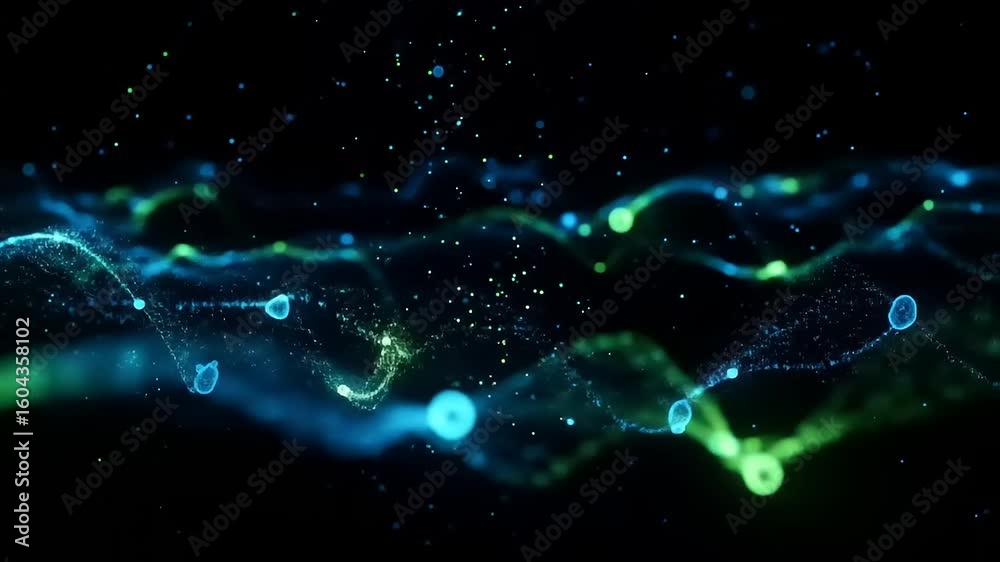Abstract digital particles in motion