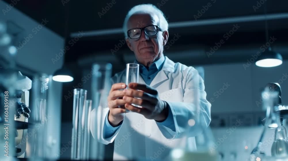 Scientist conducts experiments in laboratory focusing on chemical reactions and analysis of substances