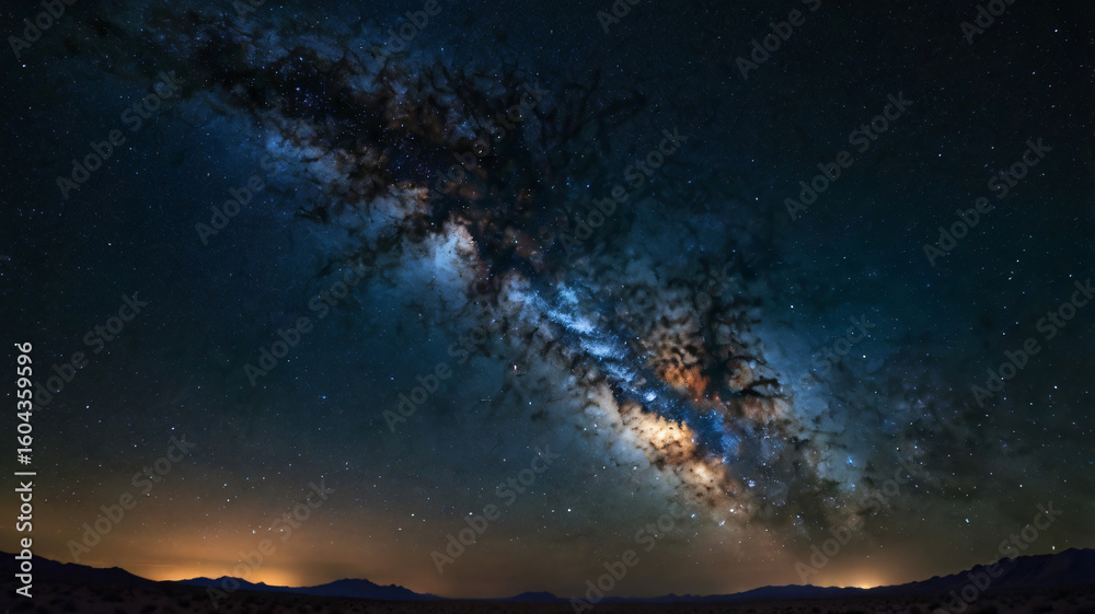 Fototapeta premium Night Cosmos with Shooting Star and Comet View