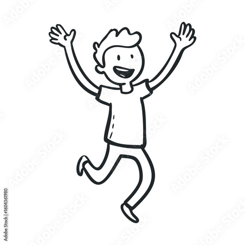 Joyful boy celebrating with excitement and happiness