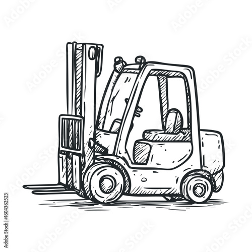 Forklift in industrial setting for warehouse operations and logistics