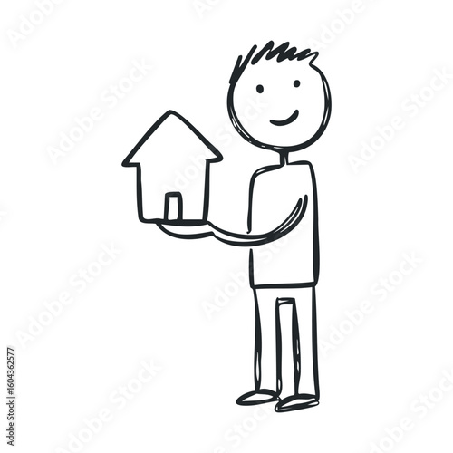 Person holding a small house concept for homeownership and dreams