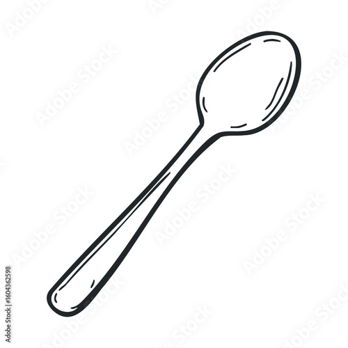Simple metal spoon design for kitchen and tableware use