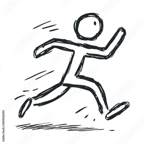 Running figure in motion for fitness and activity designs