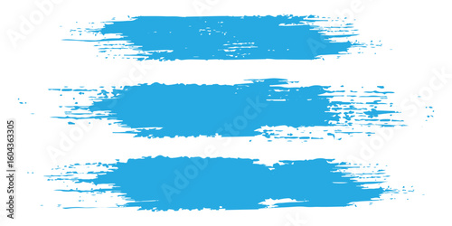 A pack of bent light blue ink vector lines. Long, rounded hand-drawn brush strokes, highlighted text, frames, and circles. Modern Asian calligraphy, eps 10.