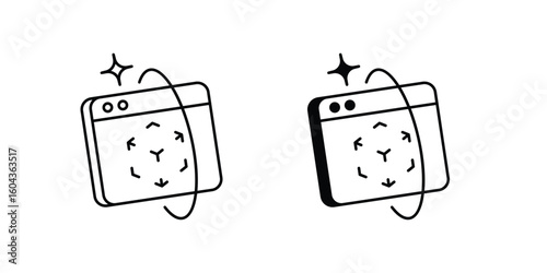 digital twin set icon with white background vector stock illustration