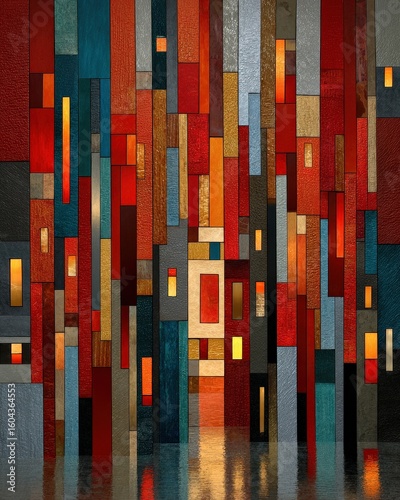 Abstract Geometric Wall Art with Vibrant Colors