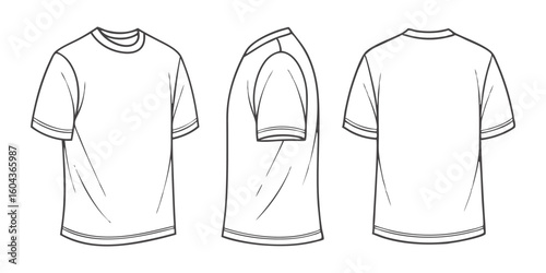Blank t-shirt template front side and back view fashion vector illustration
