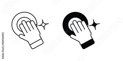 gesture control set icon with white background vector stock illustration
