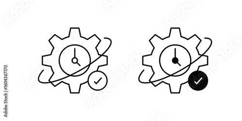 real time rendering set icon with white background vector stock illustration