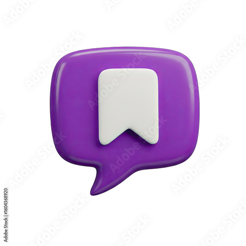 Bookmark Icon: A vibrant, 3D rendered icon of a bookmark, symbolizing saving and preserving data in a clean, modern style.