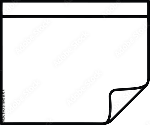 Blank Note Icon: Simple, crisp vector illustration, features a clean, uncluttered design. Ideal for concepts of communication and information display. 