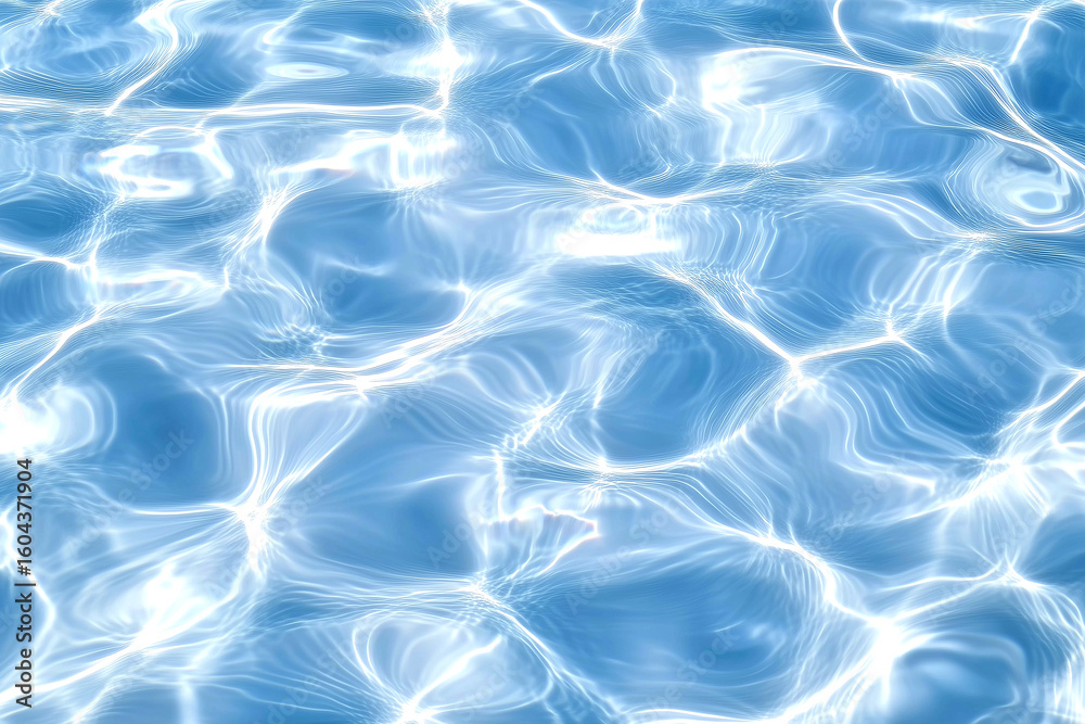 Fototapeta premium Clear blue water with reflections and ripples in natural sunlight