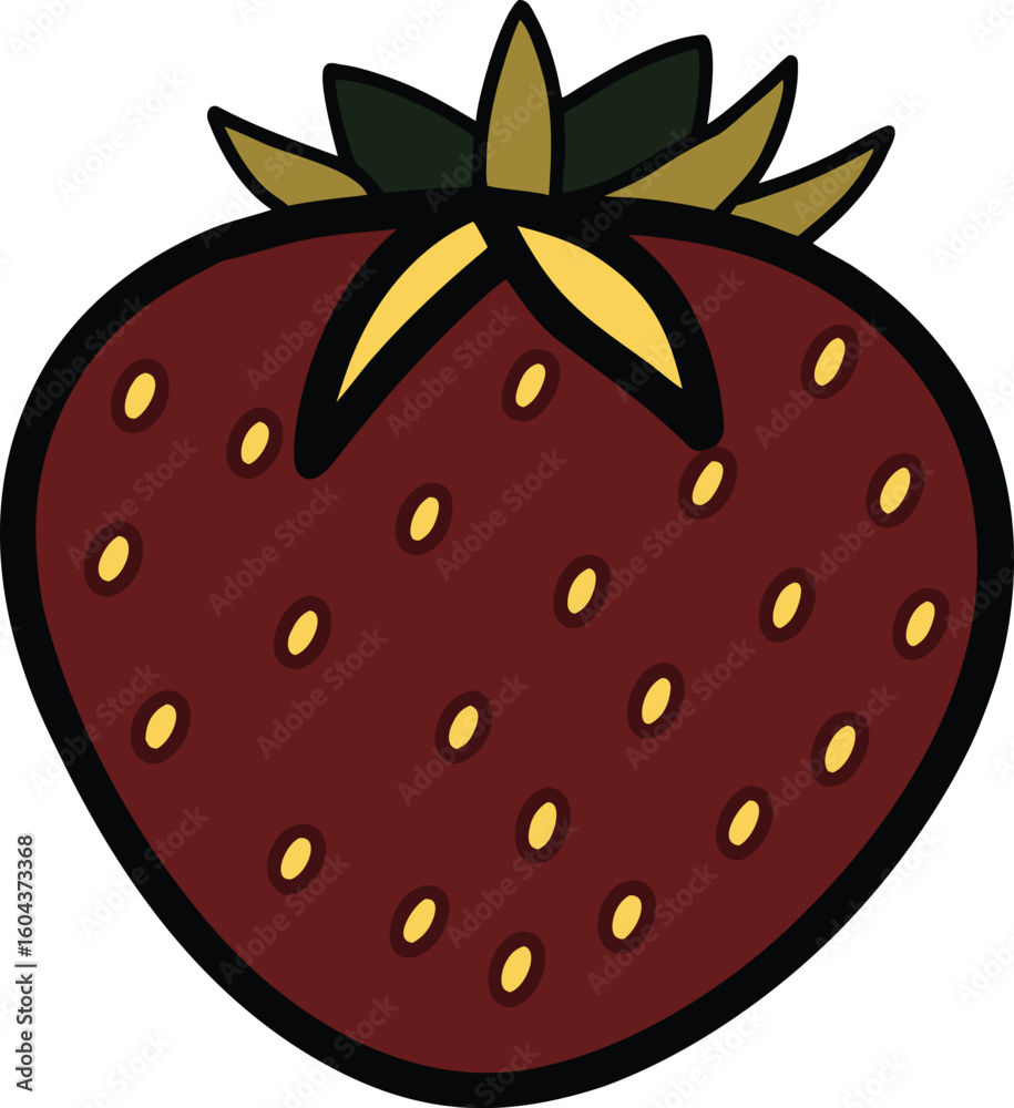 Obraz premium Dark red strawberry silhouette isolated on transparent background