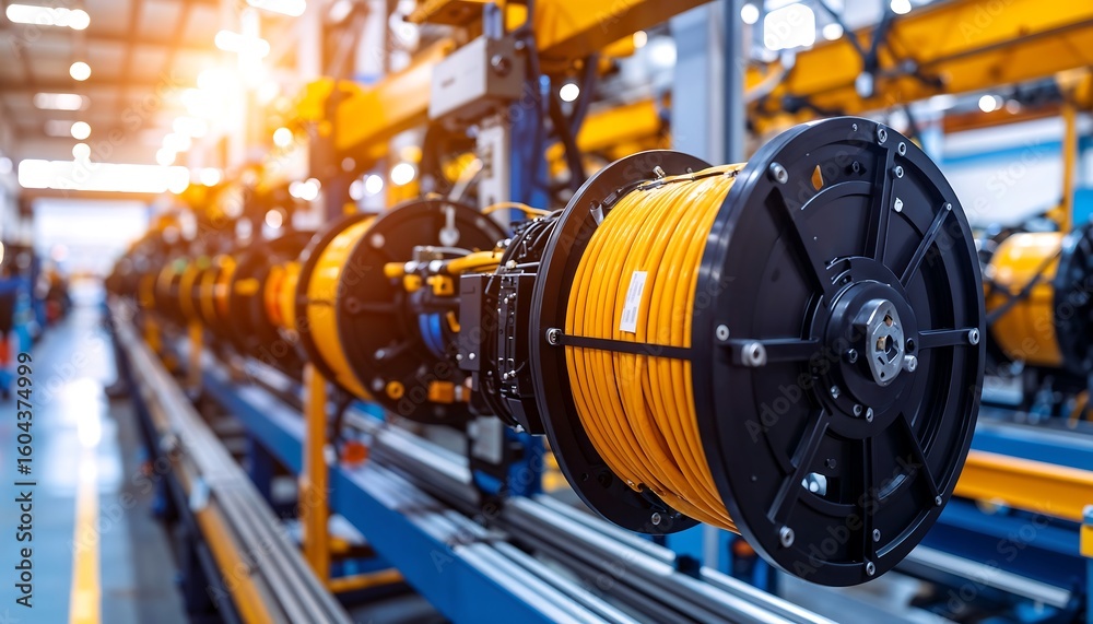 Fototapeta premium Industrial Cable Reel Manufacturing Process - Industrial Technology