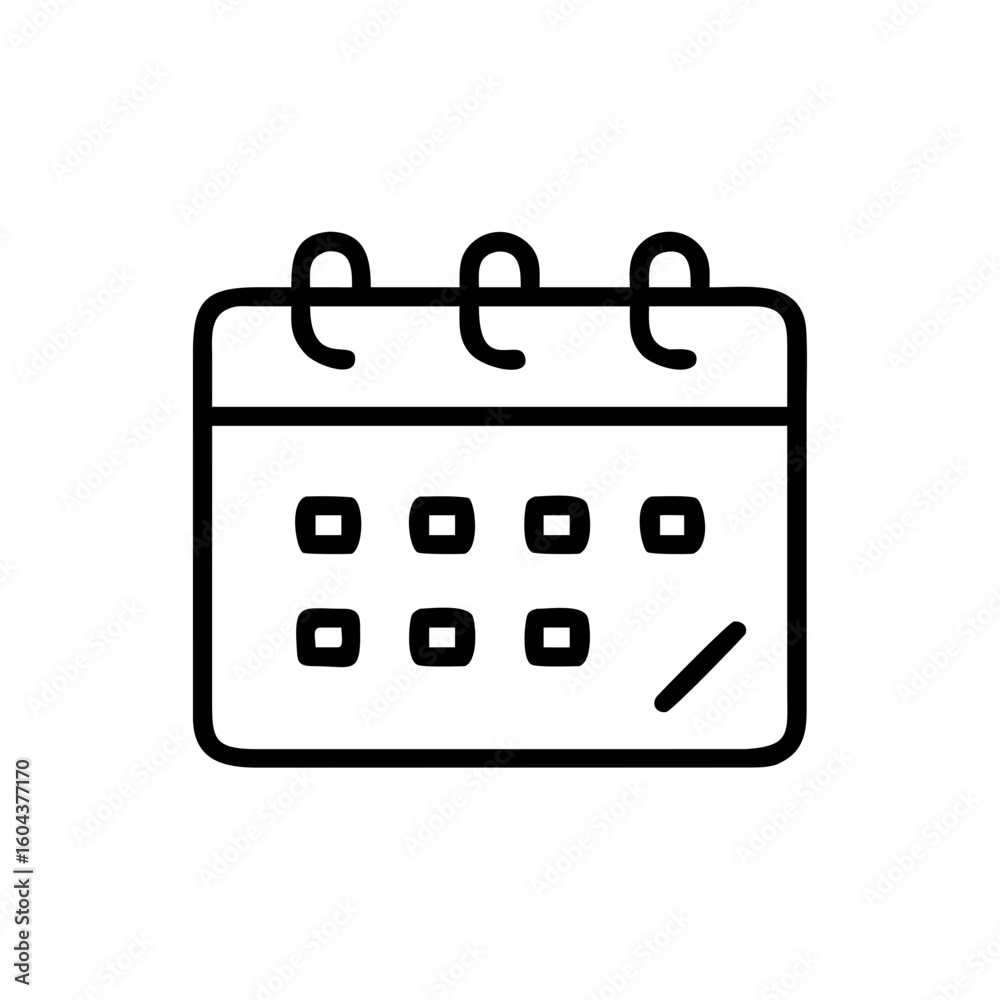 Calendar Icon with Monthly Planner Outline Vector