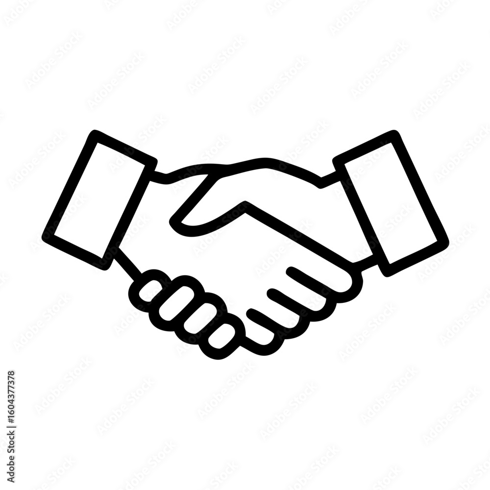 Naklejka premium Handshake Icon, Business Agreement Symbol, Partnership and Cooperation Illustration