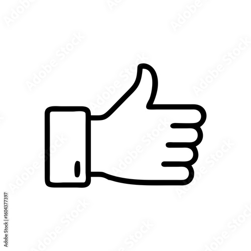 Thumbs Up Icon, Like Symbol, Approval Gesture Illustration