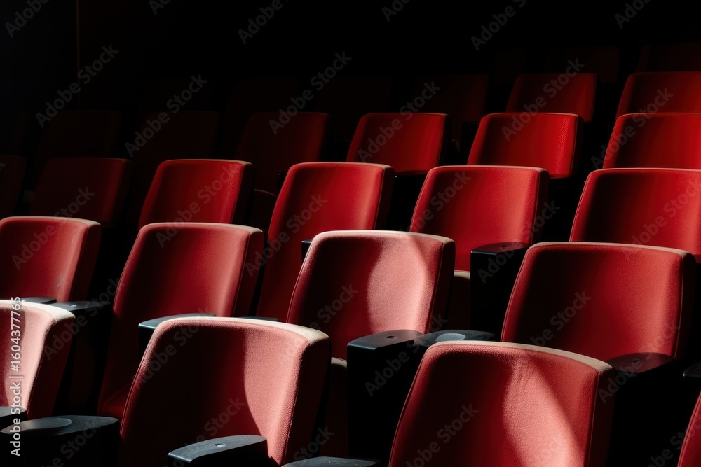 Fototapeta premium Red seats theater chair red.