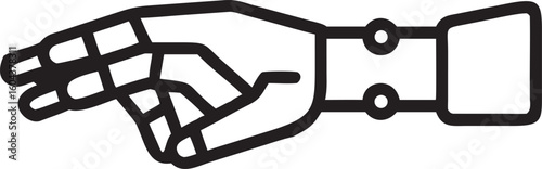 Robotic hand in a pincer grip on white background mechanical hand artificial limb