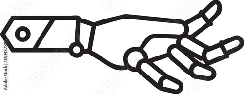 Robotic hand with pincers on white background mechanical technology