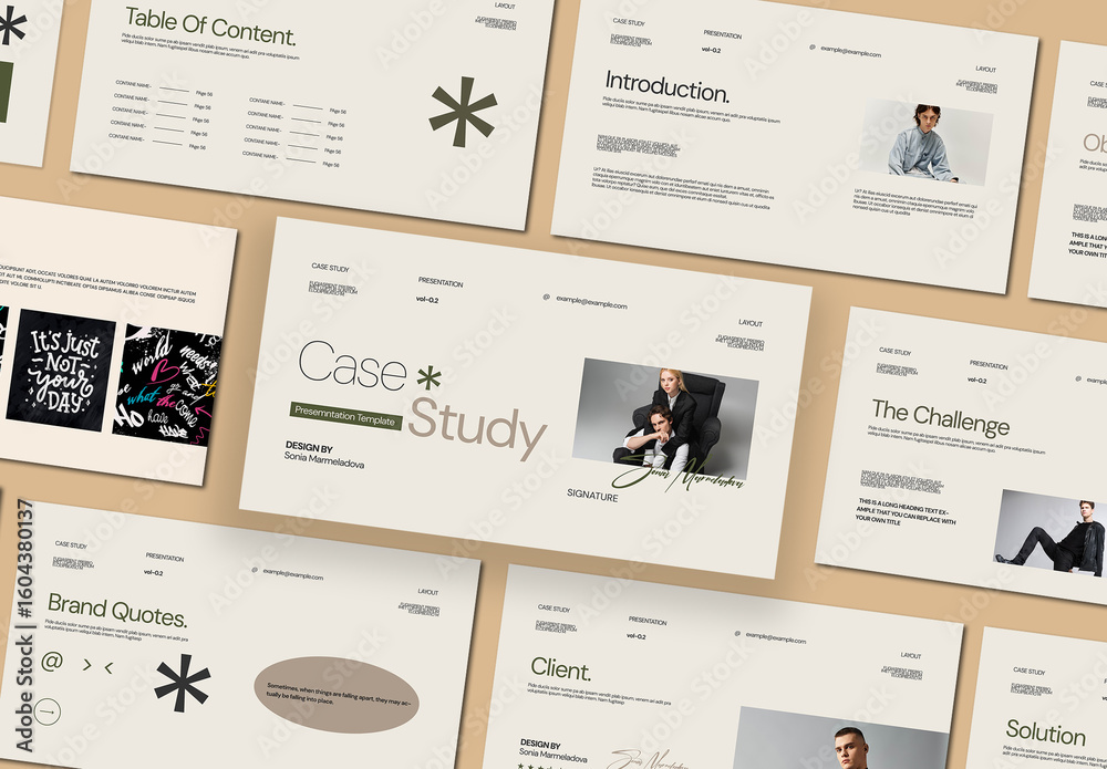 Case Study Presentation Template Stock Template | Adobe Stock