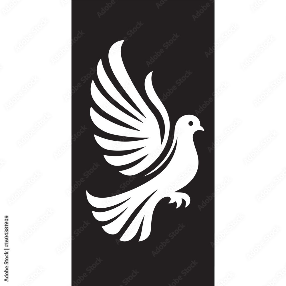 Fototapeta premium black and white dove logo vector