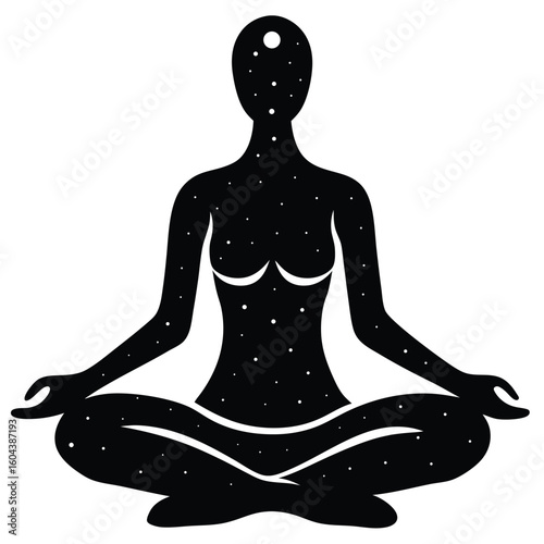 isolated restorative yoga poster on white background