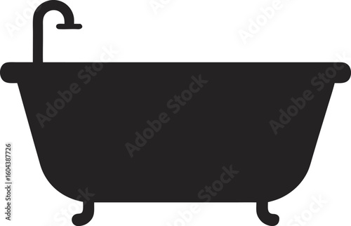 Solid Flat Minimal Bathtub Silhouette