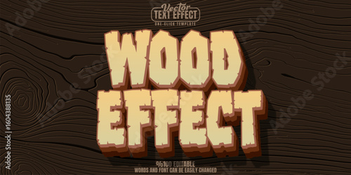 Wood editable text effect, customizable forest and texture 3d font style