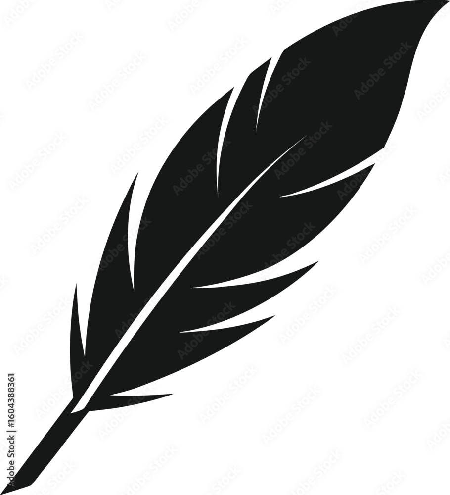 Fototapeta premium Solid Flat Minimal Bird Feather Silhouette