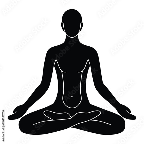 isolated seated pose diagram on white background