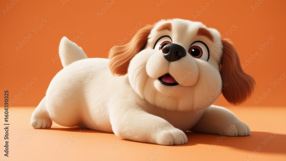 Fototapeta premium Cartoon dog lying down
