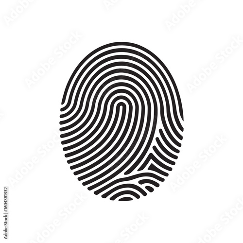 fingerprint Vector icon isolated on white background