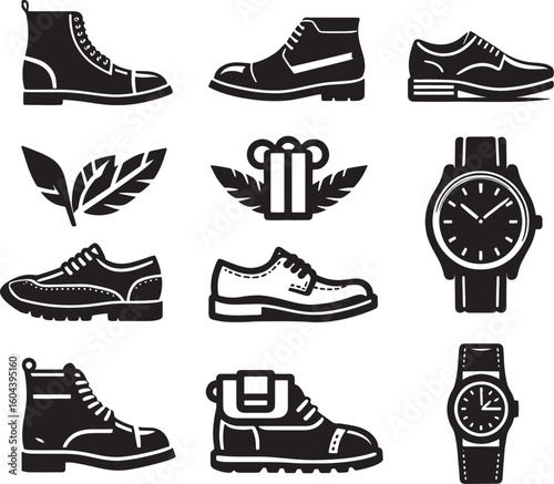 set of shoes icons