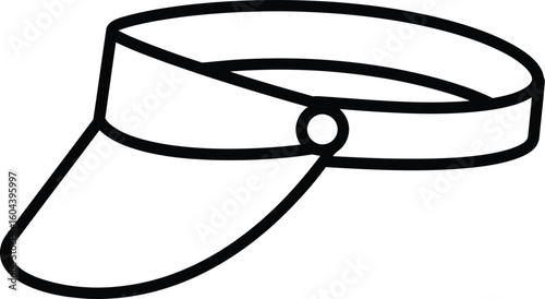 Visor in Detailed Sketch: A simple visor in a minimalist sketch, a quintessential accessory for sunny days, offering shade and style with its clean lines and elegant design.