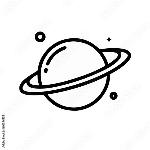 Abstract planet with rings and minimalist design
